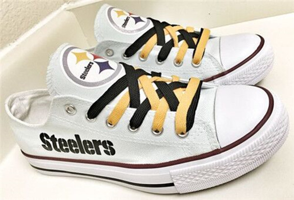 Women's and Youth Pittsburgh Steelers Repeat Print Low Top Sneakers 001